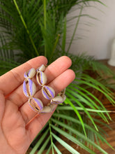 Load image into Gallery viewer, Hand painted Cowrie shell hoops
