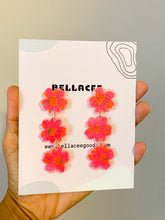 Load image into Gallery viewer, Pink flower Long Earrings
