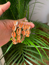 Load image into Gallery viewer, Hand painted Cowrie shell hoops
