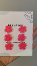 Load and play video in Gallery viewer, Pink flower Long Earrings
