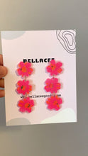 Load and play video in Gallery viewer, Pink flower Long Earrings
