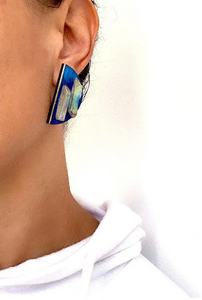 The Big Bang Earrings- half moon hand-painted earrings