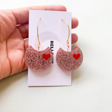 Load image into Gallery viewer, Red and Pink Heart - Valentine’s Day earrings
