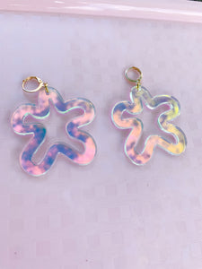 Groovy iridescent flower earrings