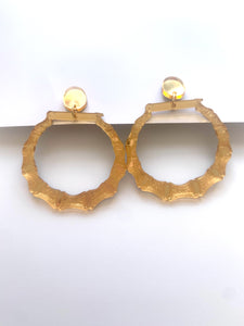 Bamboo Hoop Earrings- Modern Acrylic Bamboo Earrings