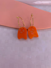 Load image into Gallery viewer, Orange ghost earrings
