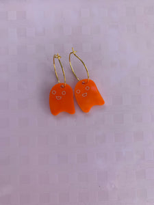 Orange ghost earrings