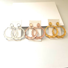 Load image into Gallery viewer, Bamboo Hoop Earrings- Modern Acrylic Bamboo Earrings
