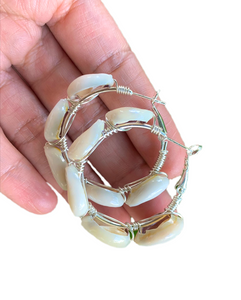 Island Bae Hoop Earrings- Cowrie Shell Hoop Earrings