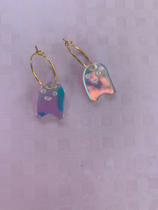 Iridescent ghost earrings