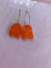 Load image into Gallery viewer, Orange ghost earrings
