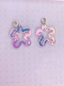 Groovy iridescent flower earrings