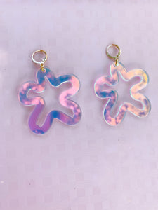 Groovy iridescent flower earrings