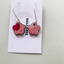 Load image into Gallery viewer, Flower shaped dangle earrings - Valentine’s Day earrings
