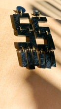 Load image into Gallery viewer, Black Open Maze Dangles- Elegant Acrylic Laser Cut Earrings
