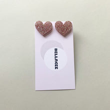 Load image into Gallery viewer, Heart shaped Stud Earrings- Valentine’s Day earrings
