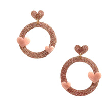 Load image into Gallery viewer, Big Heart Hoops Red and Pink Heart hoops- Valentine’s Day earrings
