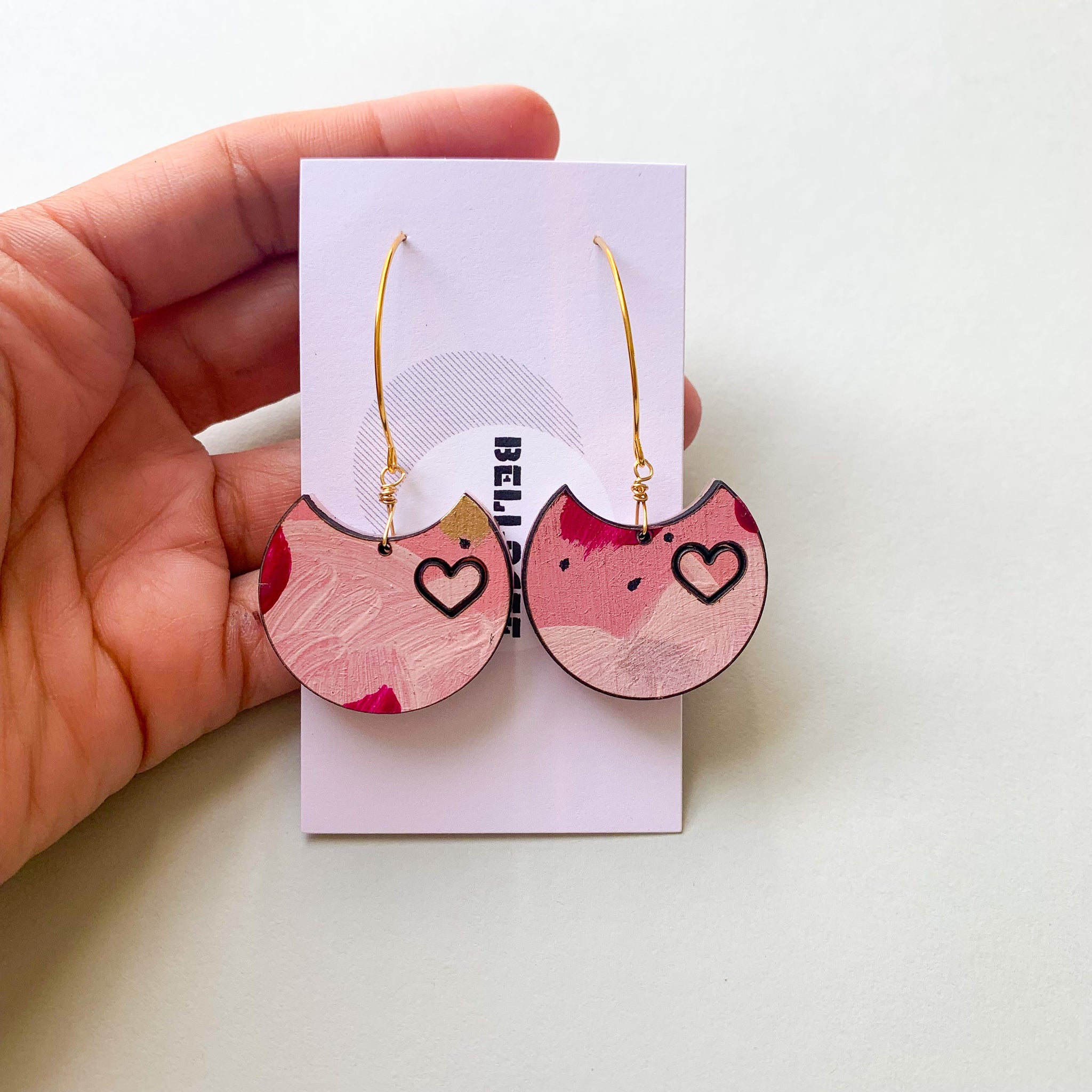 Red and Pink Heart - Valentine's Day earrings – Bellacee