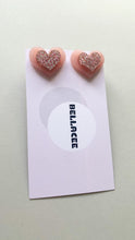 Load image into Gallery viewer, Heart shaped Stud Earrings- Valentine’s Day earrings
